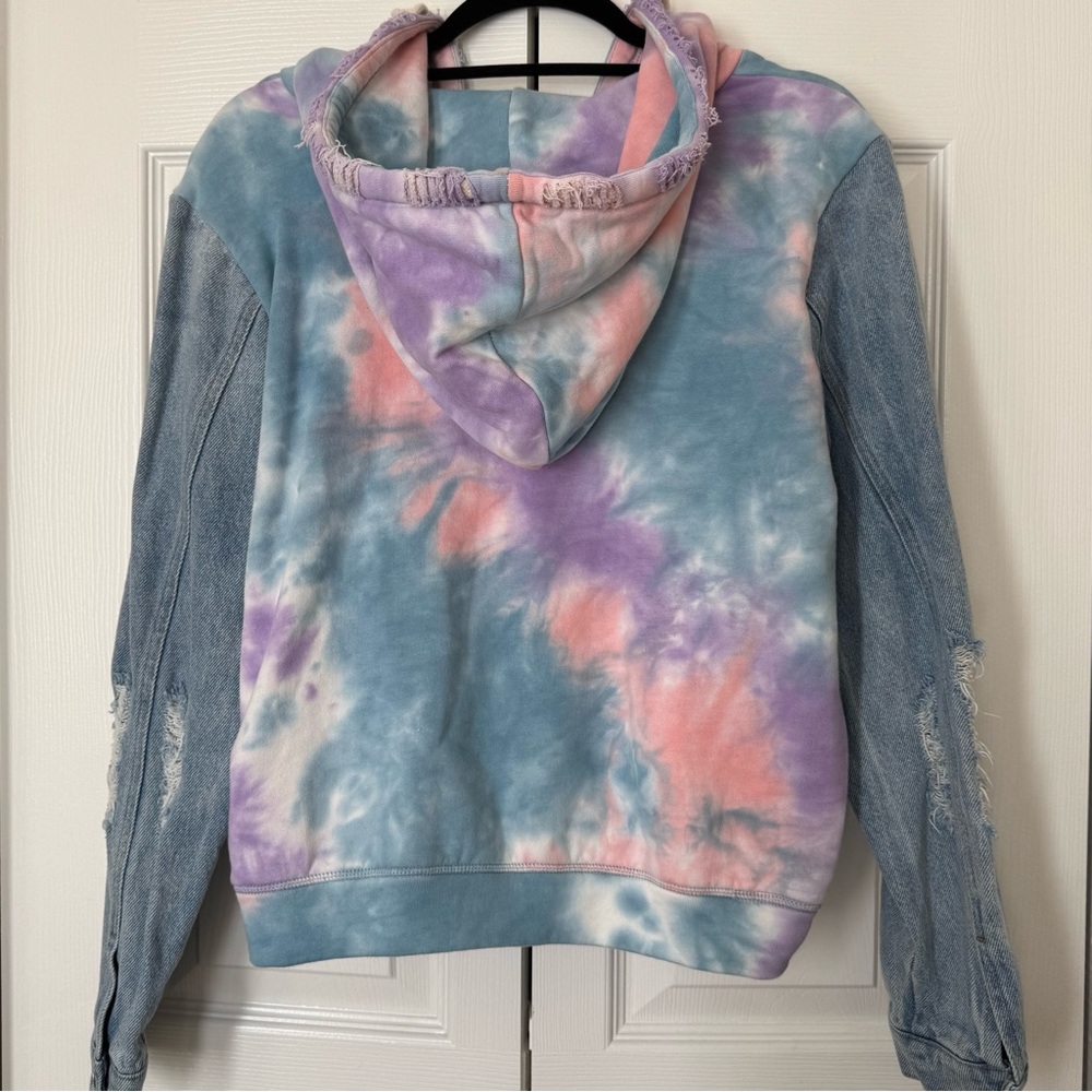 Dance & Marvel Pastel Tie-Dye Denim Hoodie - Picture 3 of 9